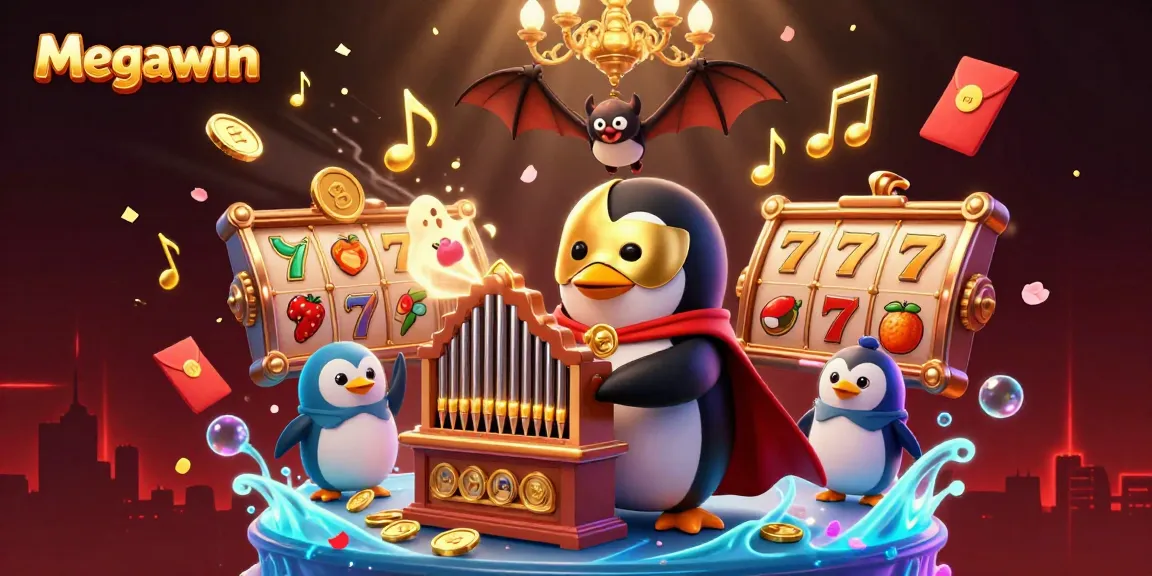 Megawin menghadirkan petualangan slot yang beruntung dengan karakter penguin dan elemen judi yang mewah.