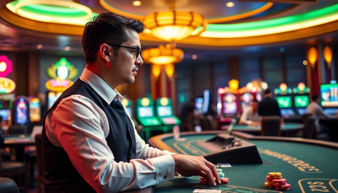 arushoki mengundang pemain ke meja permainan kasino dengan dealer profesional.