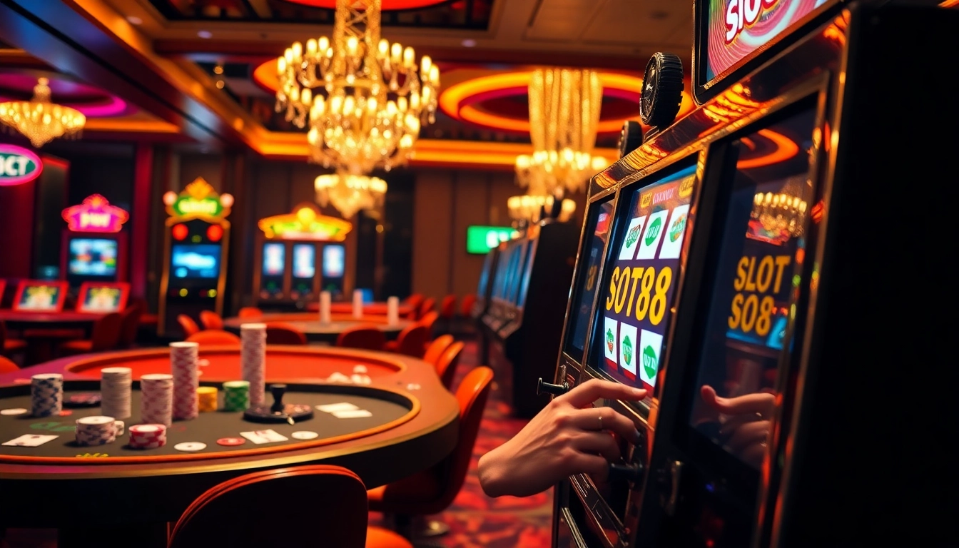 Experience the excitement of slot88 with vibrant casino elements and engaging gameplay visuals.