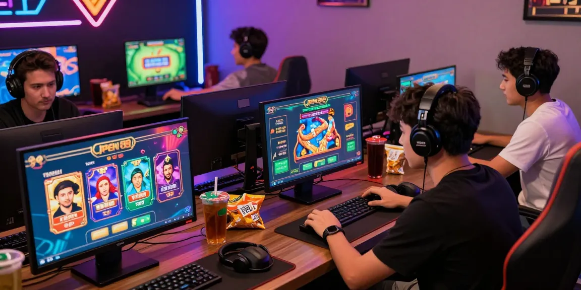 Gamers enjoying diverse games on the Open 88 platform in a vibrant lounge setting.