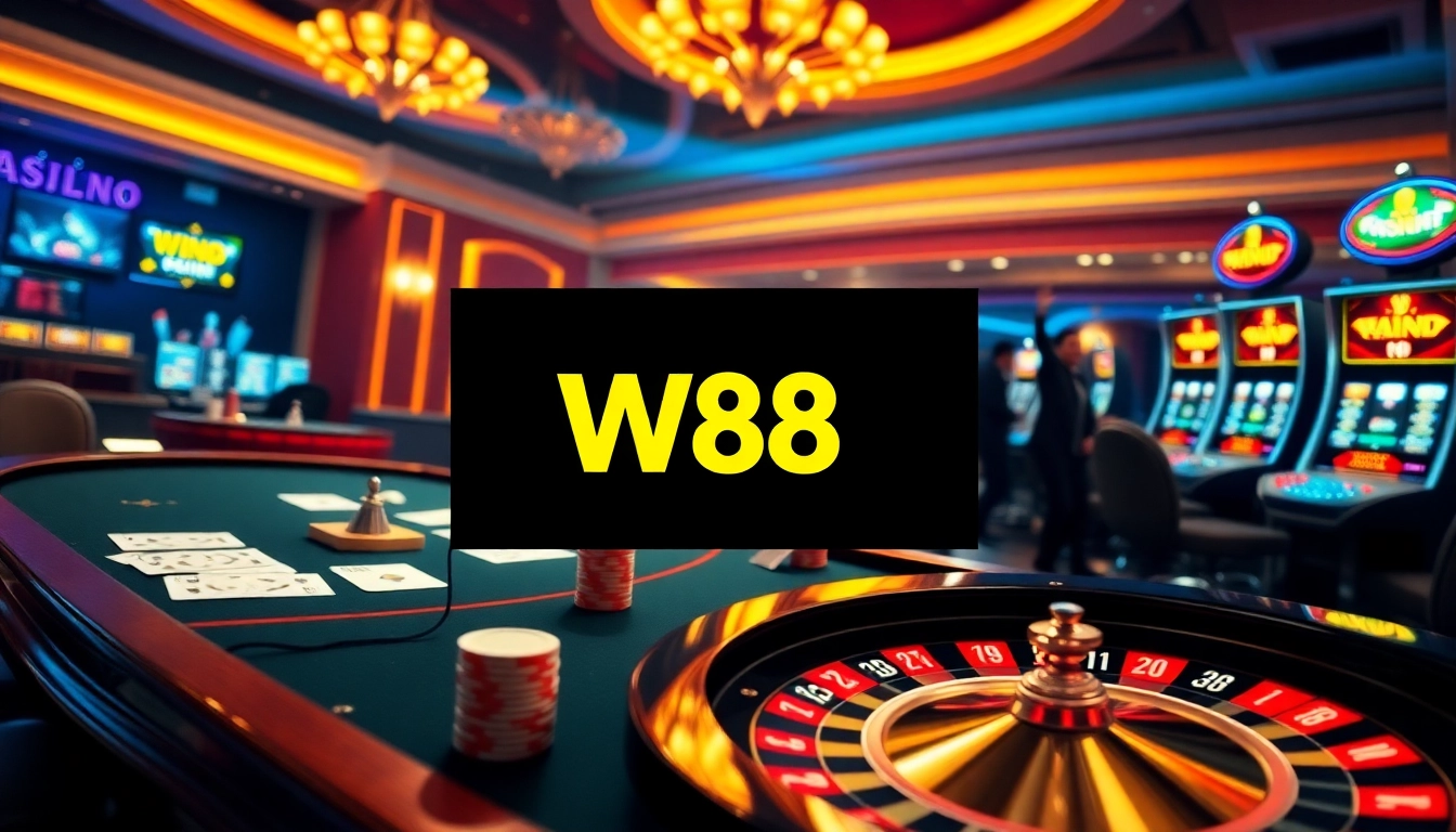 Enjoy a thrilling gaming experience at W88's live casino with vibrant poker action and roulette excitement.