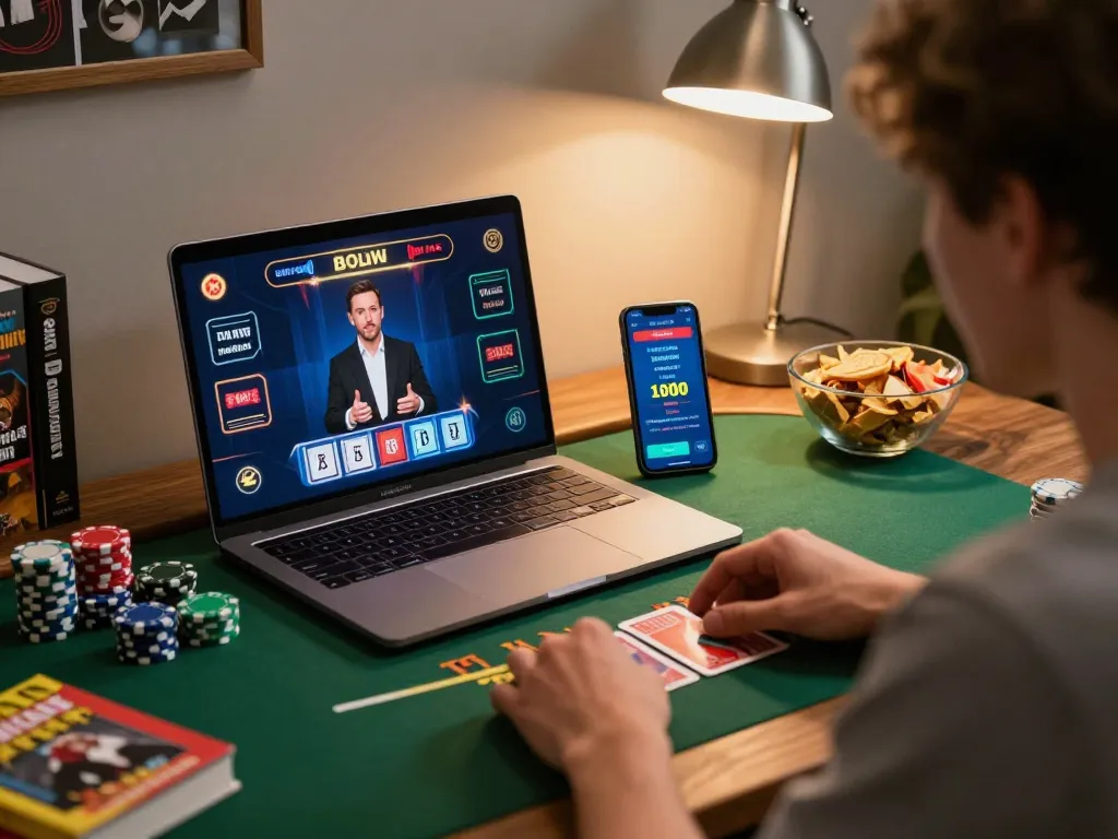 Pemain Tante77 bertaruh secara strategis pada permainan blackjack online, memperlihatkan suasana permainan yang intens.