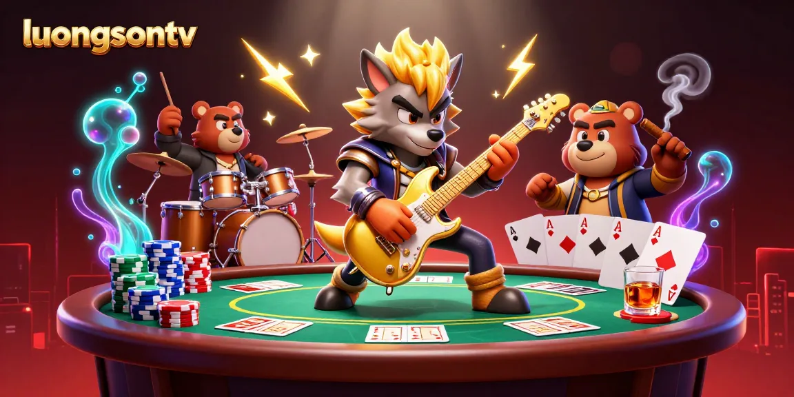 Experience thrilling moments at luongsontv with the vibrant casino illustration, showcasing dynamic gaming elements.