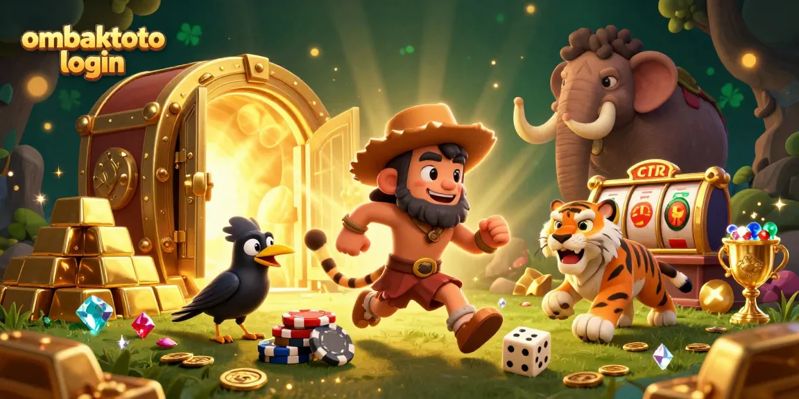 Join the fun with ombaktoto login at this vibrant 3D casino scene, featuring classic games and riches.