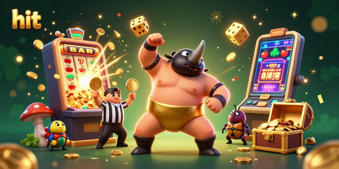 Hit powerful stomp unleashing flying coins in a vibrant 3D casino scene filled with excitement.