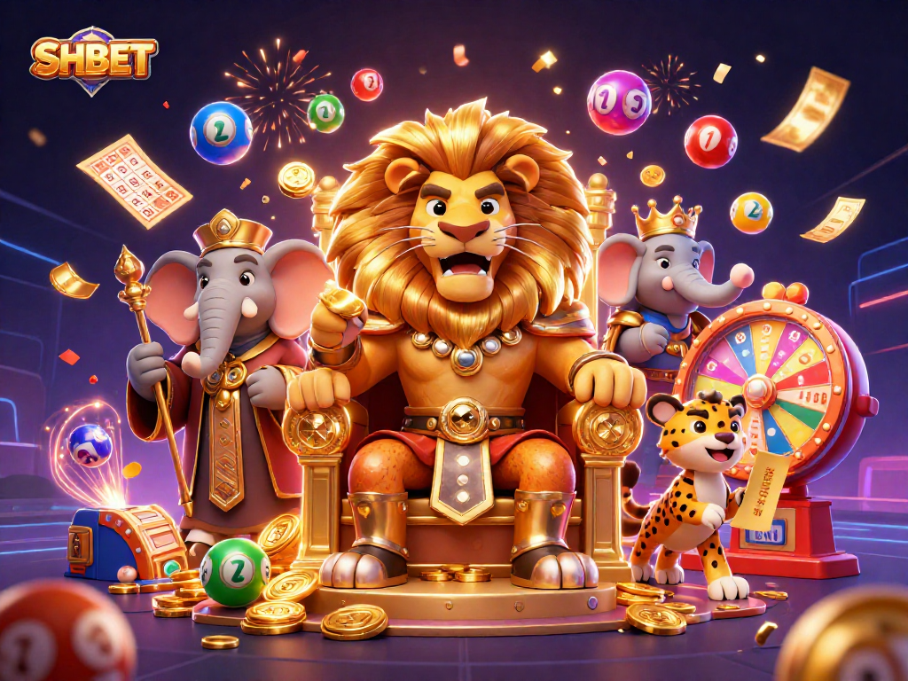 Experience thrilling lottery games at SHBET with vibrant elements and a lively atmosphere.