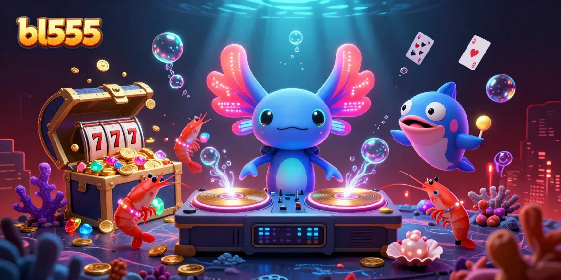 Play and win at bl555 with a lively underwater casino scene featuring interactive characters and vibrant game elements.