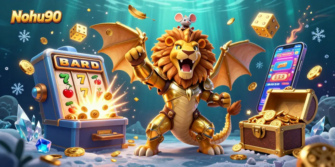 Experience Nohu90's dynamic casino adventure with a roaring chimera and jackpot excitement.