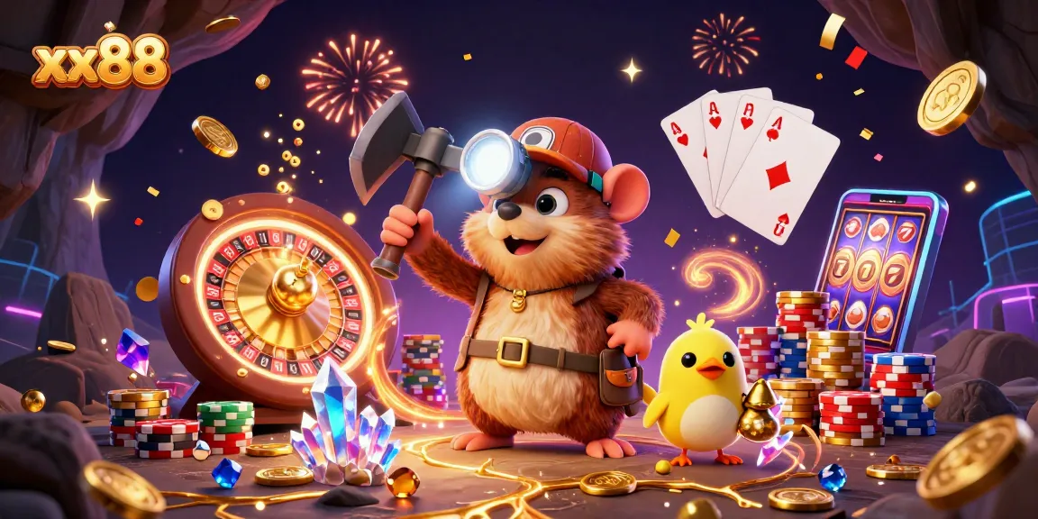 Engage in thrilling gameplay at xx88 with immersive slots, golden coins, and festive gems!