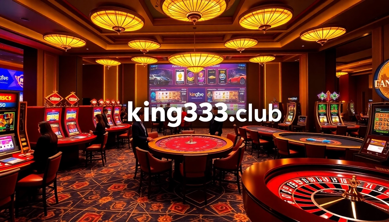 Experience thrilling gameplay at https://king333.club/ with luxurious casino tables and vibrant slot machines.