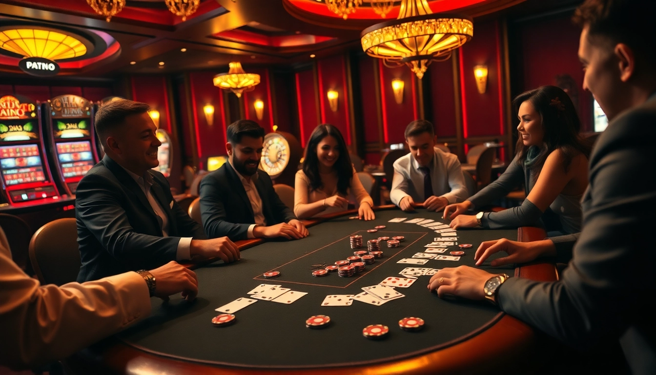 Players enjoying an exciting poker game at 789p with vibrant casino atmosphere.