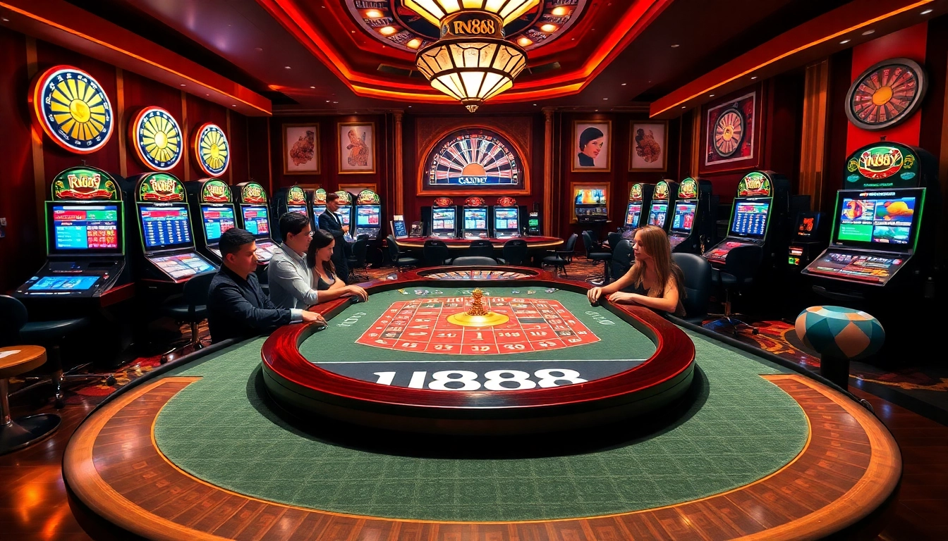 Engaging gamblers at u888 with vibrant slot machines, poker gameplay, and roulette excitement.