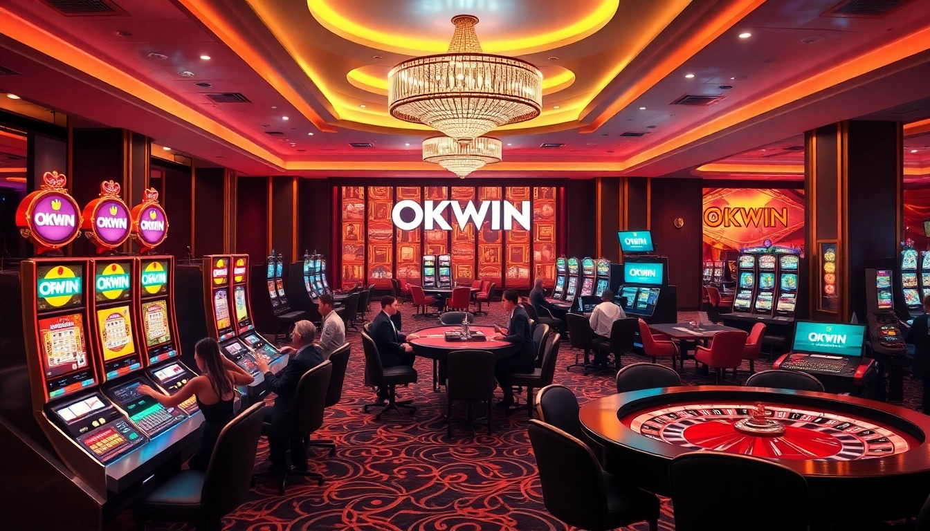 Experience thrilling gambling at OKWIN with vibrant slot machines, elegant tables, and immersive gameplay.