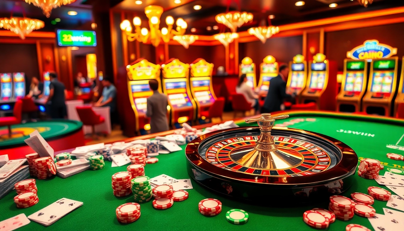 Experience thrilling gameplay at 32win.host with vibrant casino visuals of roulette and poker.