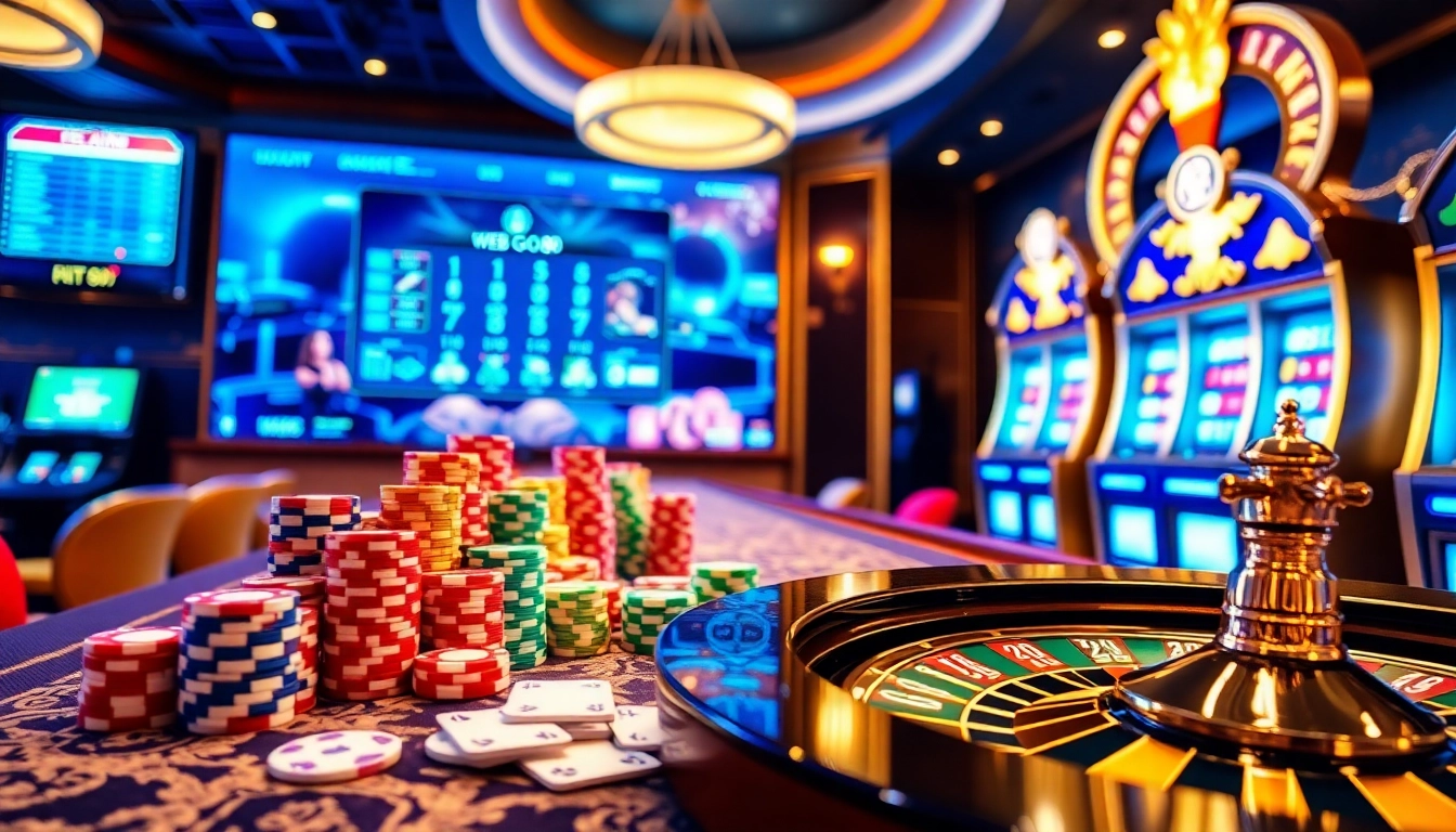 Experience the thrilling world of gambling with web go 88 in a vibrant casino scene.