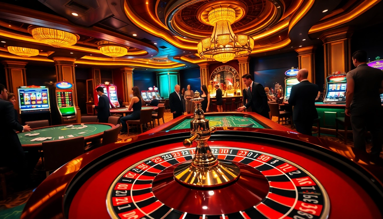 Engage in thrilling gaming experiences at https://kuwinblog.com/ with a captivating casino atmosphere featuring lively tables and upscale decor.