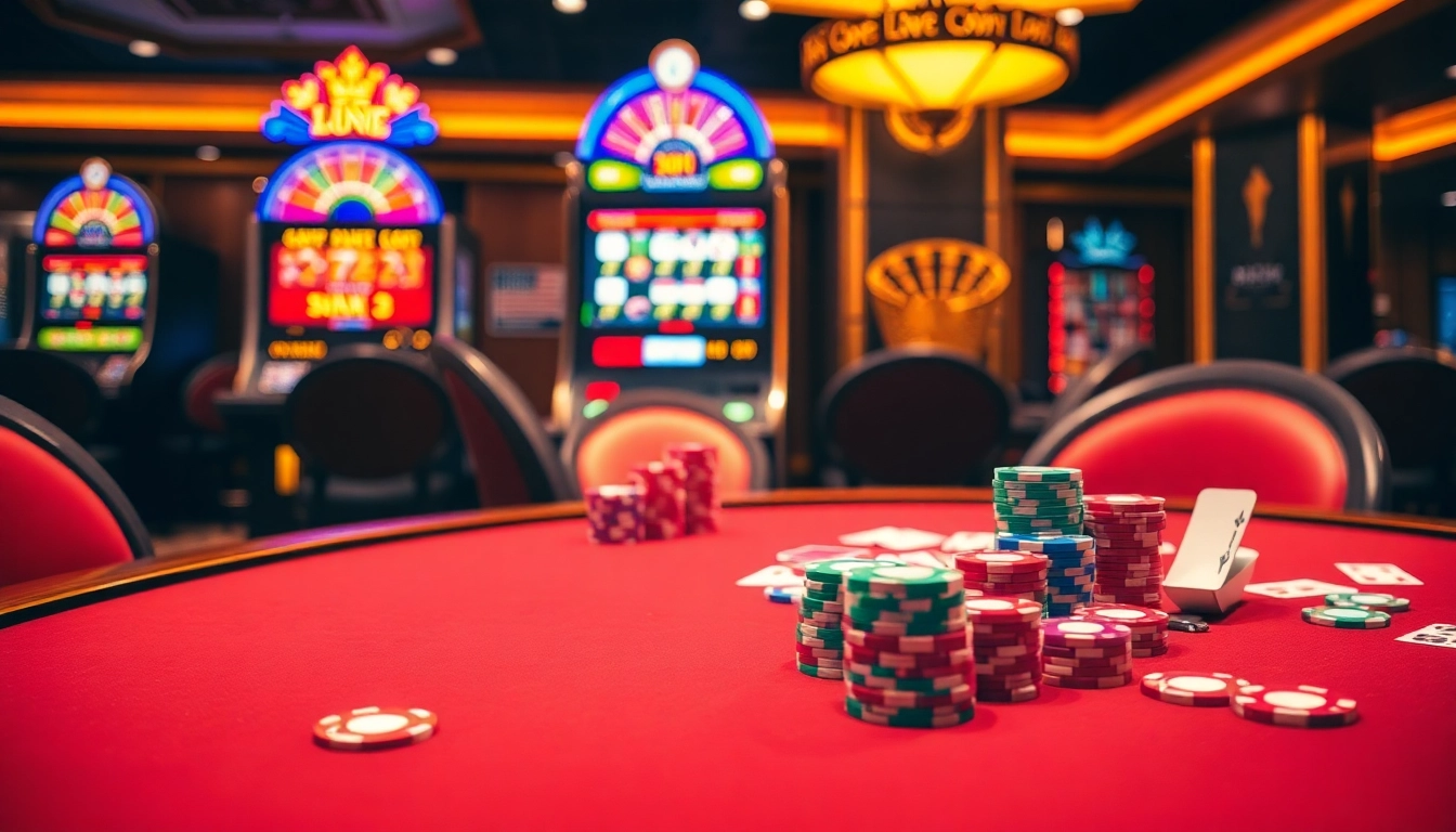 Experience the thrill of winning at American Luck with vibrant casino chips and slots.