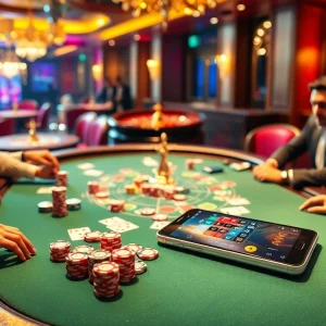 Engaging players at a luxurious casino table showcasing the innovative okwin app for thrilling gaming.