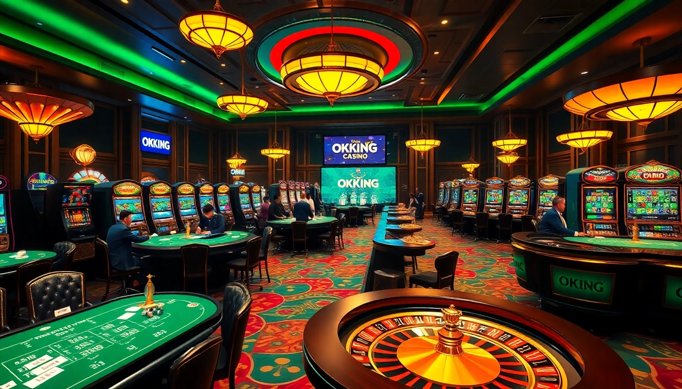 House of excitement at Nhà cái OKKING: players enjoying a thrilling casino experience.