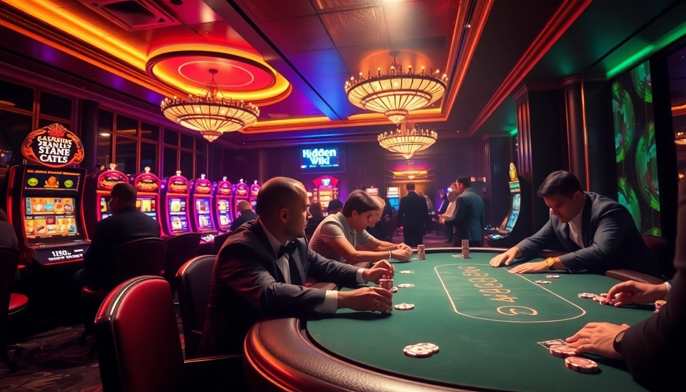 Engaging players strategize at a poker table in a luxurious casino, reflecting the hidden wiki org's intrigue.