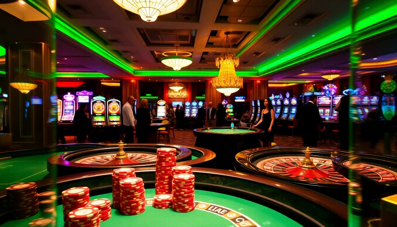 A vibrant casino gaming scene showcasing 88xx.com, with illuminated slot machines, roulette wheels, and players engaged in thrilling gameplay.
