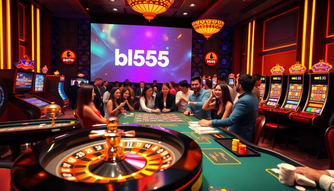 Engaging players enjoying their time at nhà cái bl555 with vibrant gaming tables and joyful atmosphere.