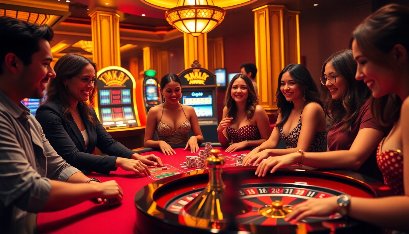 Experience the thrill of winning at MK 8 casino with players celebrating at a vibrant poker table.