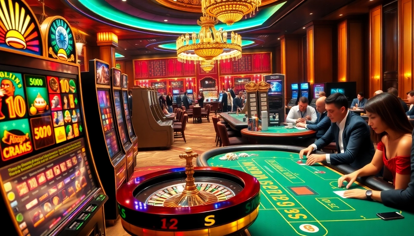 Players enjoying a thrilling game at situs apiraja88's upscale casino atmosphere.